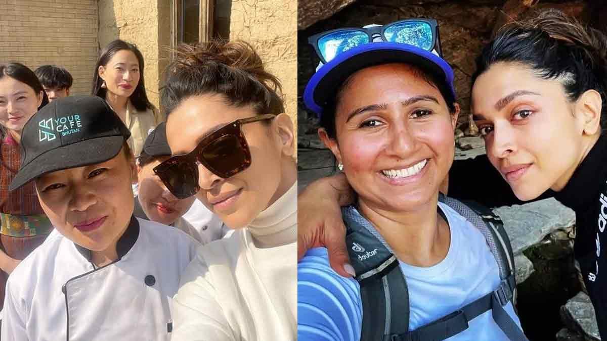 Deepika Padukone clicking pictures with fans in Bhutan