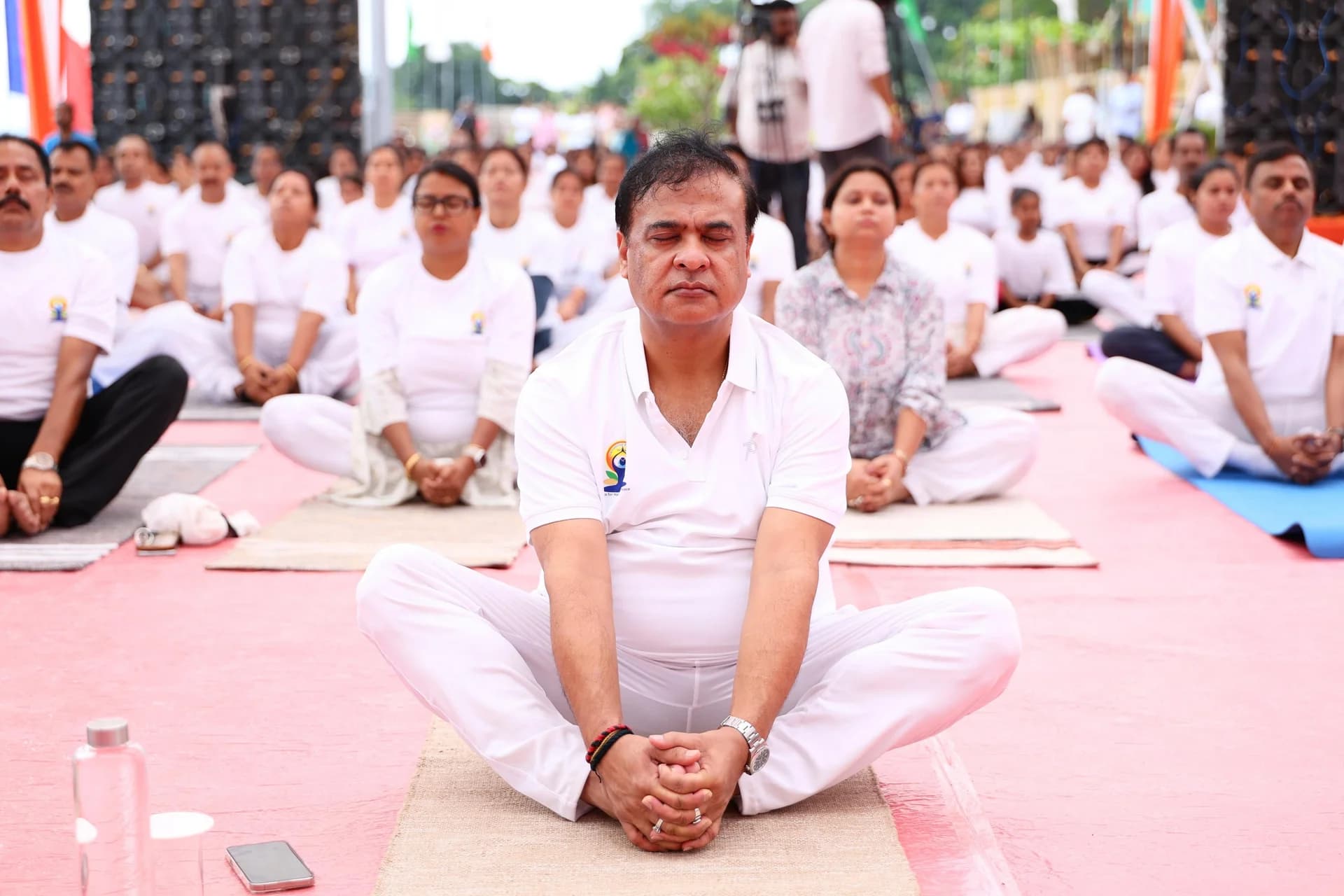 International Yoga Day 2026: Himanta Biswa Sarma Joins Nirmala Sitharaman for Yoga Session on Brahmaputra Banks
