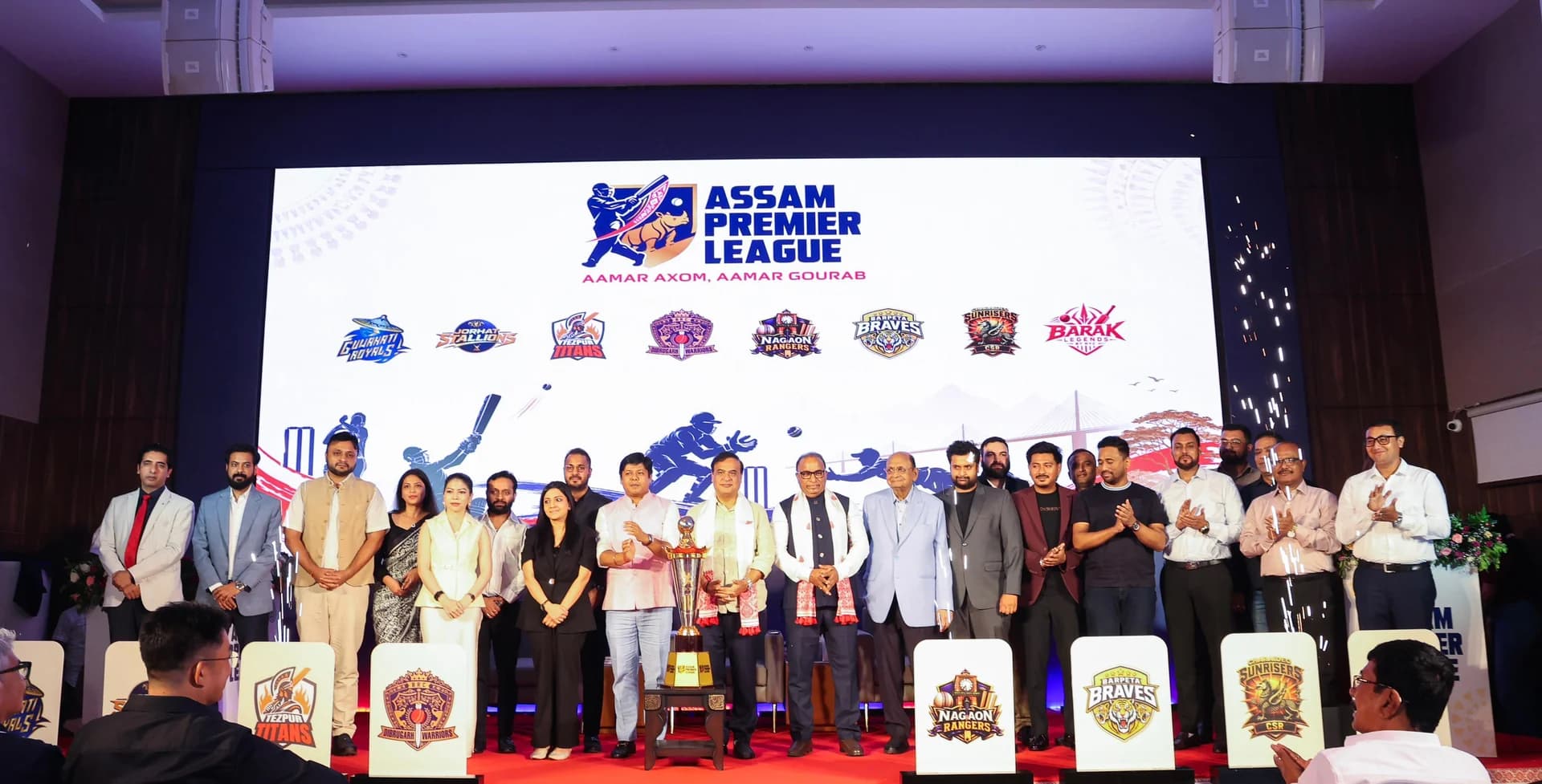 Assam Premier League Launched: Himanta Biswa Sarma Unveils Logo, Trophy and Eight Franchise Teams