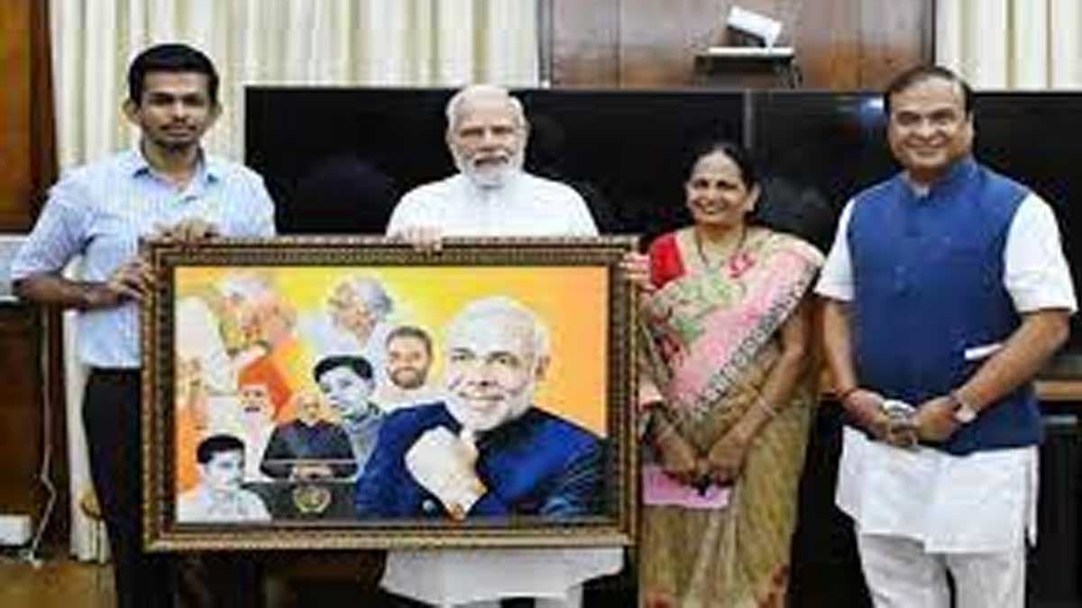 Meet Abhijeet Gotani, a 28-year-old deaf-mute artist from Assam who painted PM Modi's life on a canvas