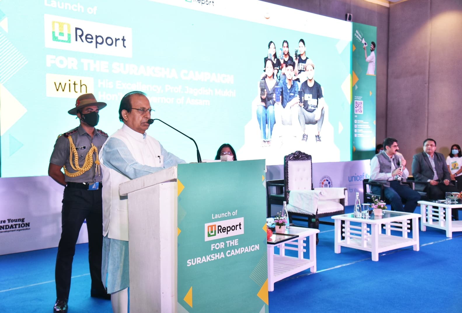 Hon’ble Governor Prof. Jagdish Mukhi launches U-Report for the Suraksha campaign for Assam’s young people