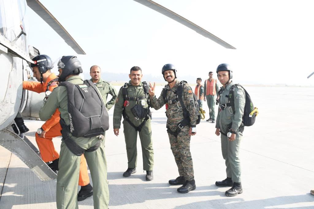 Assam DGP congratulates "squad mate" after Meghalaya DGP successfully completes five parajumps at Hindan Airbase