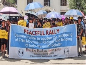 Thousands Rally in Mizoram Against Fencing India-Myanmar Border, Scrapping Free Movement