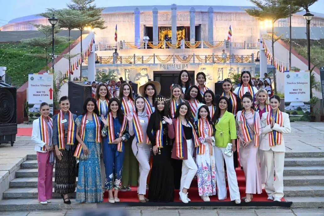 Miss World Contestants Experience Buddhist Heritage at Telangana's Iconic Buddhavanam