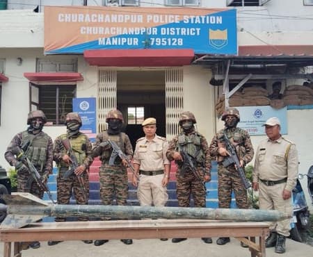 Security forces recover 9-foot rocket weighing 200 kg in Manipur’s Churachandpur district