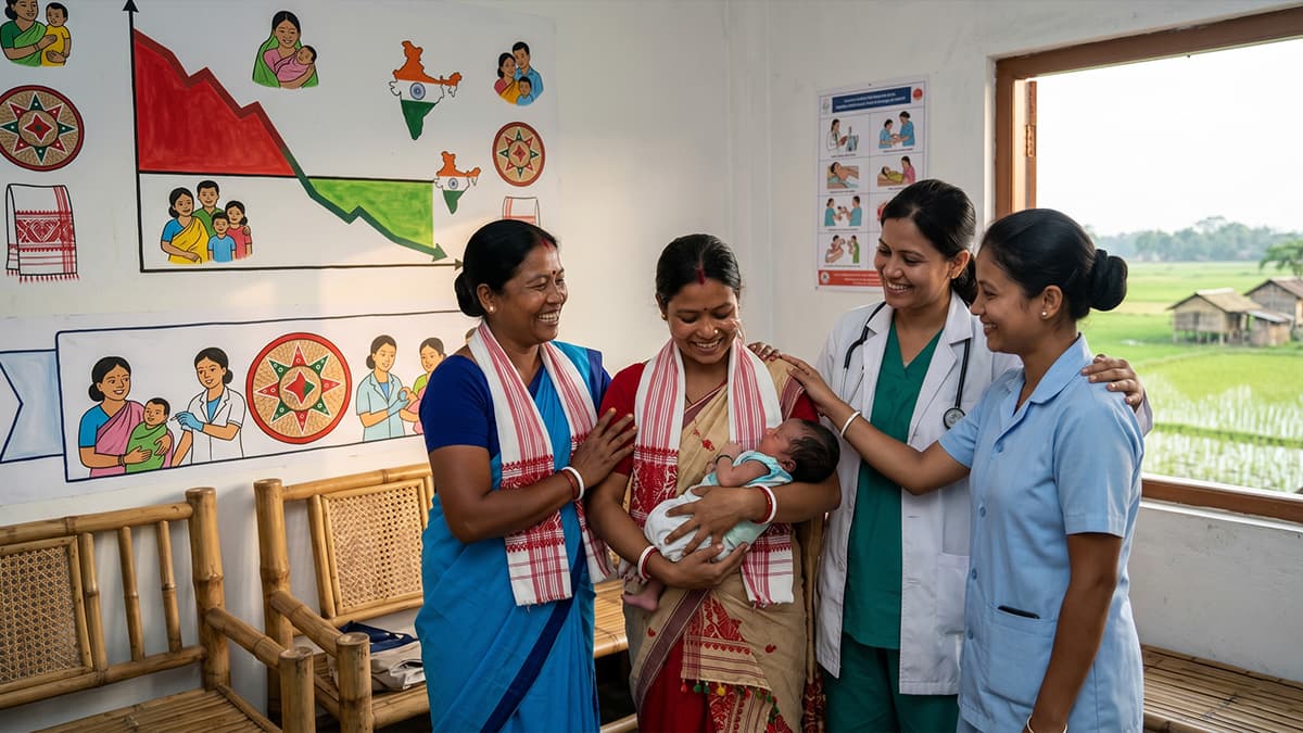 Assam’s Maternal Mortality Rate Falls Below National Average for First Time, Reaches 84